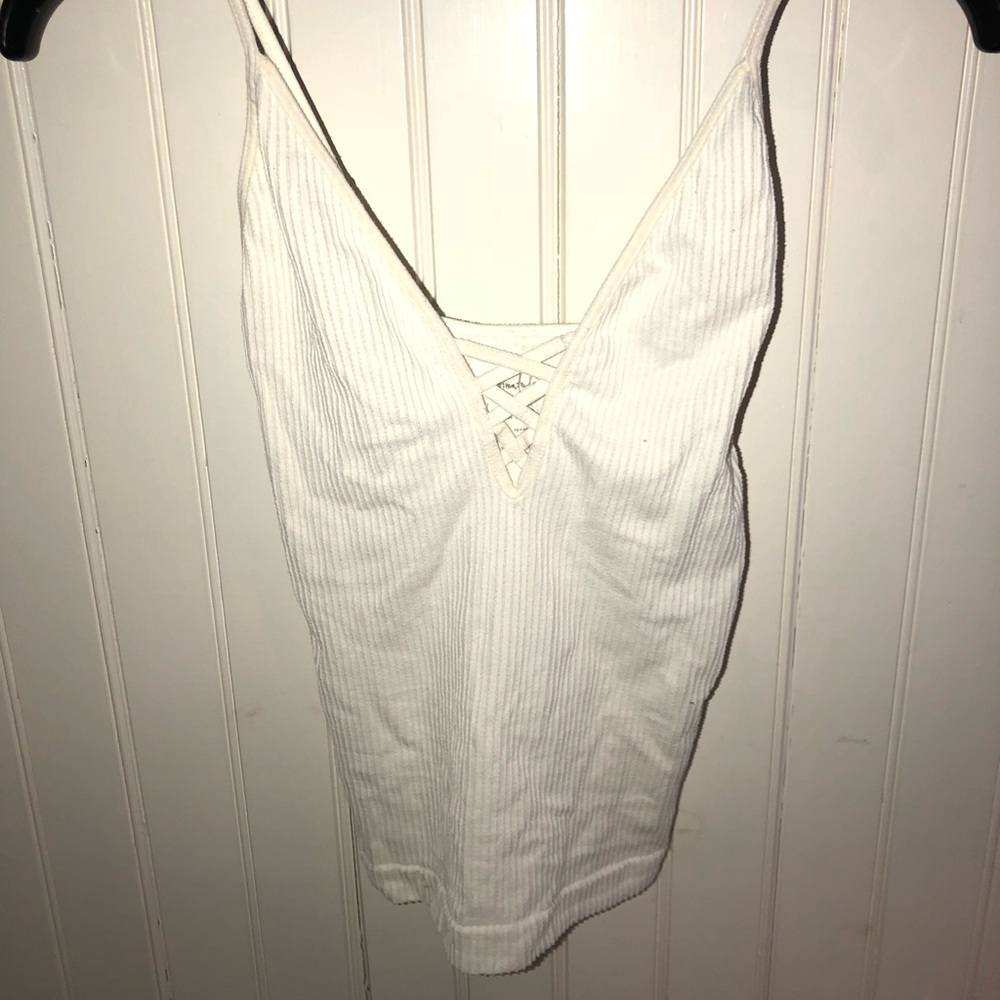 White ribbed tank top